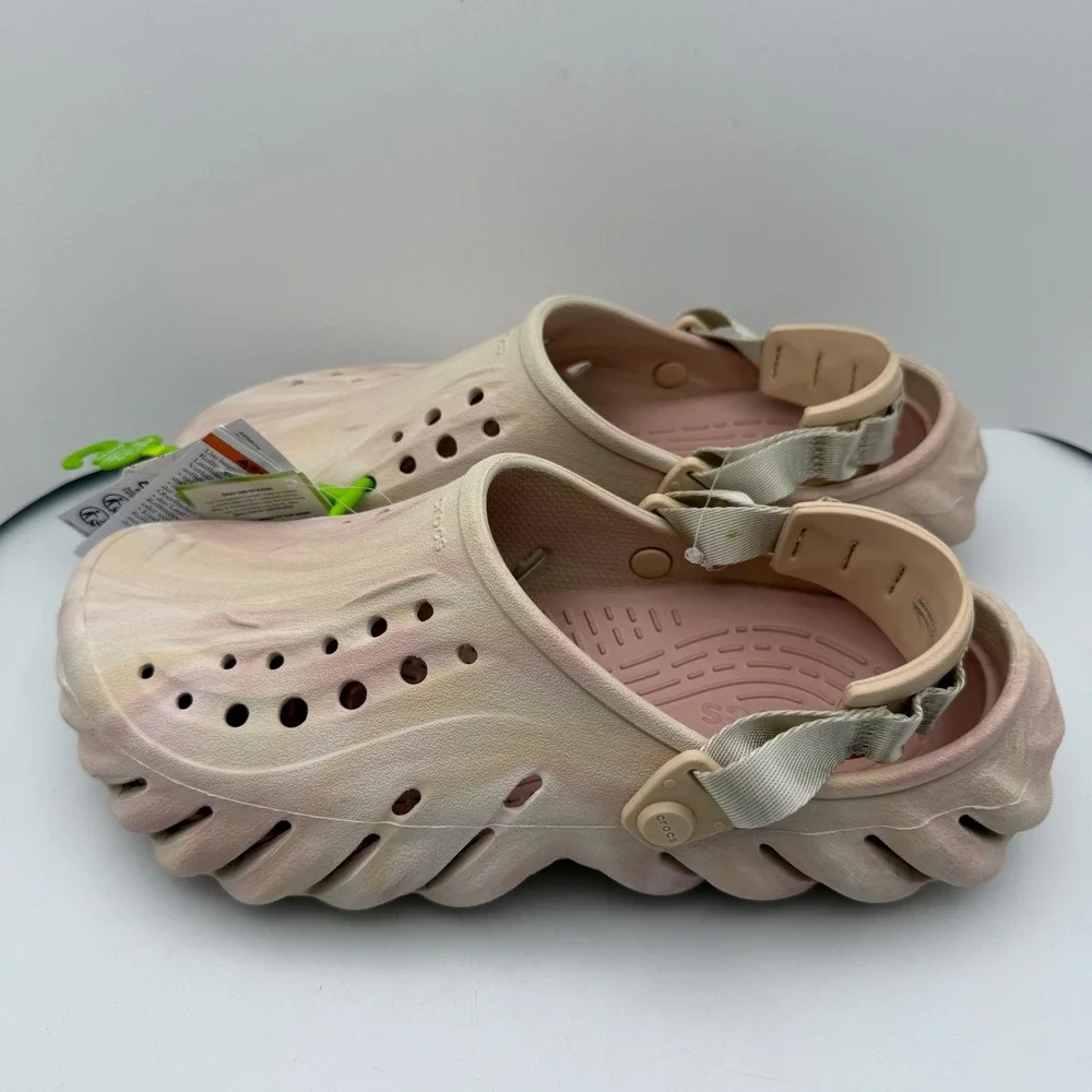 Crocs Echo Marbled Clog Mens M9 W11 Quartz Multi Color Slip On Shoes NWT